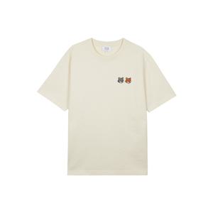 남성 더블 폭스 헤드 컴포트 티셔츠 라떼 OM011CFKJ7025-P702