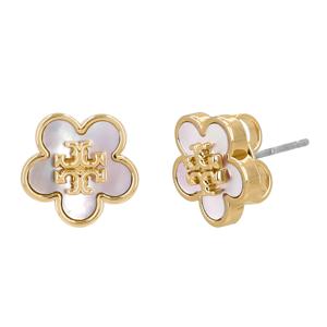 157351 700 키라 플라워 로고 자개 스터드 귀걸이