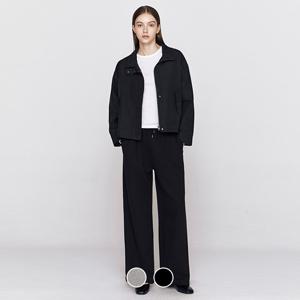 여성 봄 간절기 루즈 와이드핏 원 턱 밴딩 트레이닝 팬츠 415922