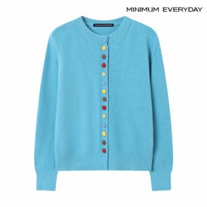 정상가 79000원ㅣ 에브리데이]포인트 컬러 버튼 라운드 니트 가디건 (EB4CK056D)