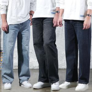 3단 기장선택 트랜디 와이드핏 스판 남자청바지 빅사이즈 S~3XL