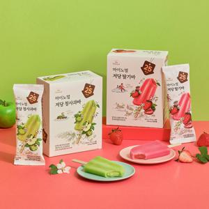 마이노멀 저당 과일 아이스바 6개입 (딸기 / 청사과)