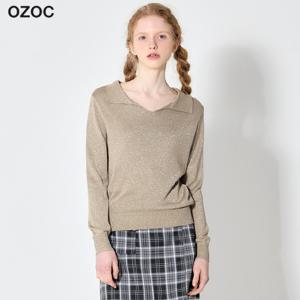 글리터 오픈 카라 니트