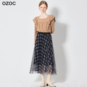 체크 샤 스커트