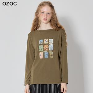 (OZOC)] 라운드넥 프린팅 티셔츠 (택가격: 75000원)