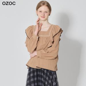 스퀘어넥 프릴 블라우스