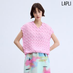 [최초가 129000원] 와플 플리츠 스트링 티셔츠_LPTSM025045