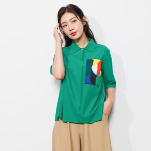 [최초가 139000원] 셔츠 카라 원포인트 롱탑 (CHMOTF02) 그린