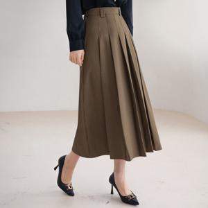 (~XXL까지)(기장선택) 르아네 뒷밴딩 플리츠 스커트 가을 하객룩 오피스룩 모임룩 격식룩 빅사이즈