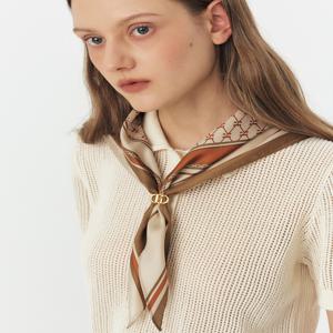 헤지스 액세서리 [[26SS]] HISC6E631I3 [SILK100%] 베이지 헤리아토 삼각링 실크 스카프 (링포함)