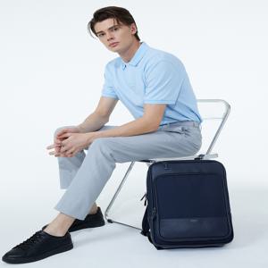 헤지스 액세서리 남성 [[25SS]] WUBA5E370N2 [스테디셀러] 네이비 로고프린트 가죽 백팩