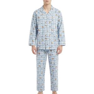 곰돌이 체크 60수 아사면 남성잠옷 MP8887A