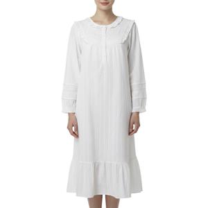 로맨틱 무드의 순면 화이트 원피스잠옷 GW8905A