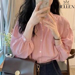 헨리넥 스트라이프 여성 셔츠 레슨헨리셔츠 G-14