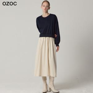 기모 맨투맨 레이어드 롱 원피스