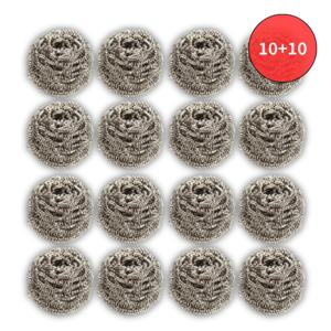 50g 철수세미 10+10개 총20개｜두툼한 스테인리스 수세미｜불판·냄비 강력 세정