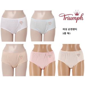 여성 순면 50수 자수 맥시 면팬티 5종세트 TCWPTR16