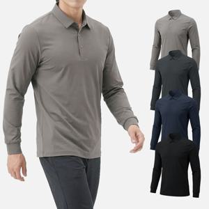 남성 심리스 쿨 냉감 스판 긴팔 카라티 BF135 봄 여름