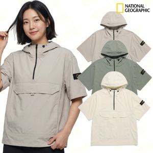 내셔널지오그래픽 아델리 경량 우븐 스트레치 반팔 아노락 N242UFT141