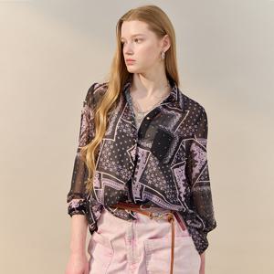 반다나 페이즐리 시어 셔츠 블라우스