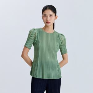 [최초가 118000원] 퍼프소매 플리츠 티셔츠_EPTSS026005