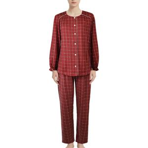 러블리 하트 체크프린트 기모스판 여성파자마 WP8879R