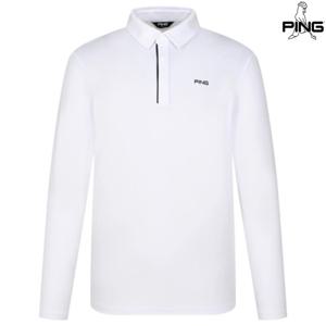 [양말드림]남성 심플 배색 카라 긴팔 티셔츠 111F1TO001_WH