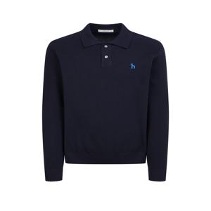 남성 [[25SS]] WHSW5B101N2 [스테디셀러] 네이비 짜임 면 카라니트