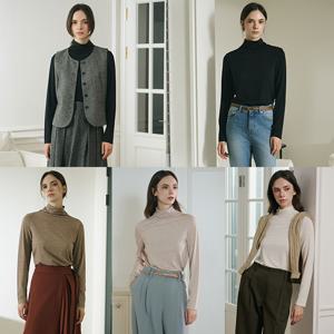 카울넥 티블라우스 5종세트