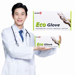 에코글러브 라텍스장갑 100매입 의료 수술 요리 식품용 위생장갑