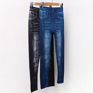 페이크진 나염 청 데님 레깅스 3090111S 빅사이즈 여성