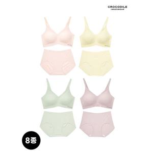 [하프클럽] 베이직 심리스 몰드부착 스트랩 감탄브라+팬티 8종세트