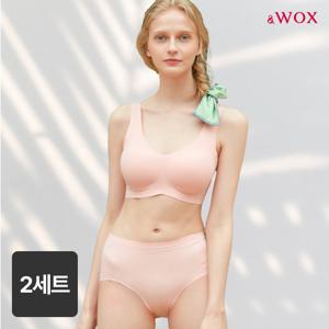 앤왁스 꿈의브라 팬티 시그니처 런닝형 2세트 여성 심리스 브라