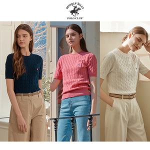 25SS 비버리힐즈폴로클럽 여성 반팔 케이블니트 3종