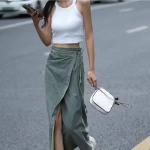 [하프클럽]  엘리시안 청치마 롱스커트 데님스커트 스커트 치마