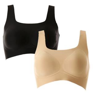 [2매SET]밀착감 좋은 프리컷 노와이어 무봉제 브라2매세트 VGBL319SKBK