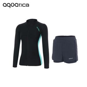 [하프클럽]  여성 래쉬가드 AQAWZE+레이어드 스윔 보드숏 NV세트