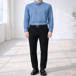 25FW 남성 기본핏 데님 셔츠 청 남방 WSZ3-TT15-ABU