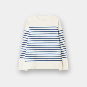 [롯데백화점]맨즈 스트라이프 티셔츠 01025520 보트넥 루즈핏 면 마린룩 긴팔티 025520