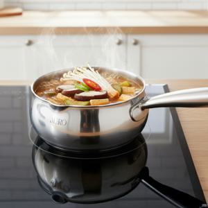 무화학 논코팅 편수냄비 인덕션 통5중 스테인레스 1인용 라면 이유식 스텐