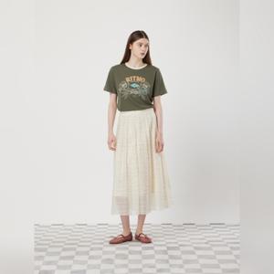 [롯데백화점][씨씨콜렉트]도트 패턴 롱 주름 스커트_C253MSD007