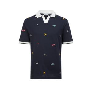 [롯데백화점]남성 (26SS)네이비 자수장식 면혼방 반팔카라티셔츠 HZTS6B051N2