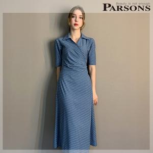 [파슨스] 체인 프린트 랩 원피스 [PW2R3OP05]