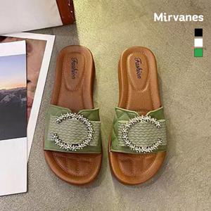 [정상가 129000원] 미르바네스슈즈 럭셔리 큐빅 버클 슬리퍼_2cm