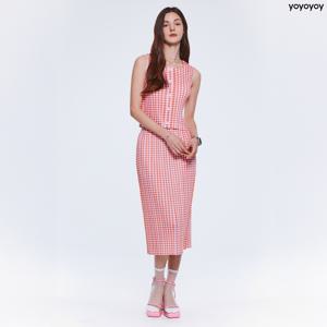 yoyoyoy여성[최초가 99000원] 깅엄체크 플리츠 H라인 밴딩 스커트(2colors)_AI04WNPSK05