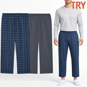 남성파자마 120 115 순면60수 주자직 9부 체크 패턴 잠옷바지