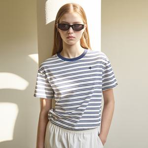 여성 스트라이프 루즈핏 반팔티 QR222ORS41