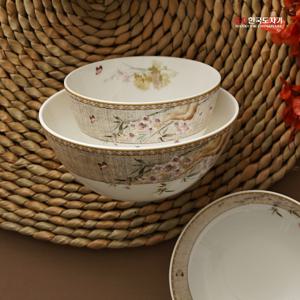 한국도자기 사군자 대접 1p 본차이나 식기 그릇