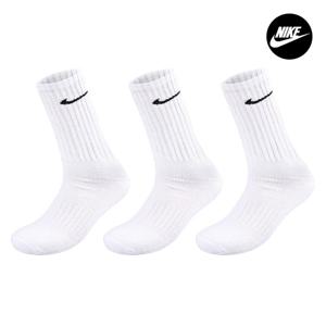 쿠션 크루 삭스 장목 스포츠 양말 3팩 세트 화이트 SX4508-101