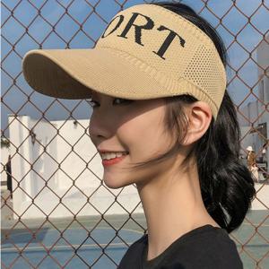 중년 여성 모자 밴드형 엄마 아줌마 스포츠 썬캡 창모자 휴대용 산책 등산 운동 가을 겨울 사계절 자외선 아웃도어 니트